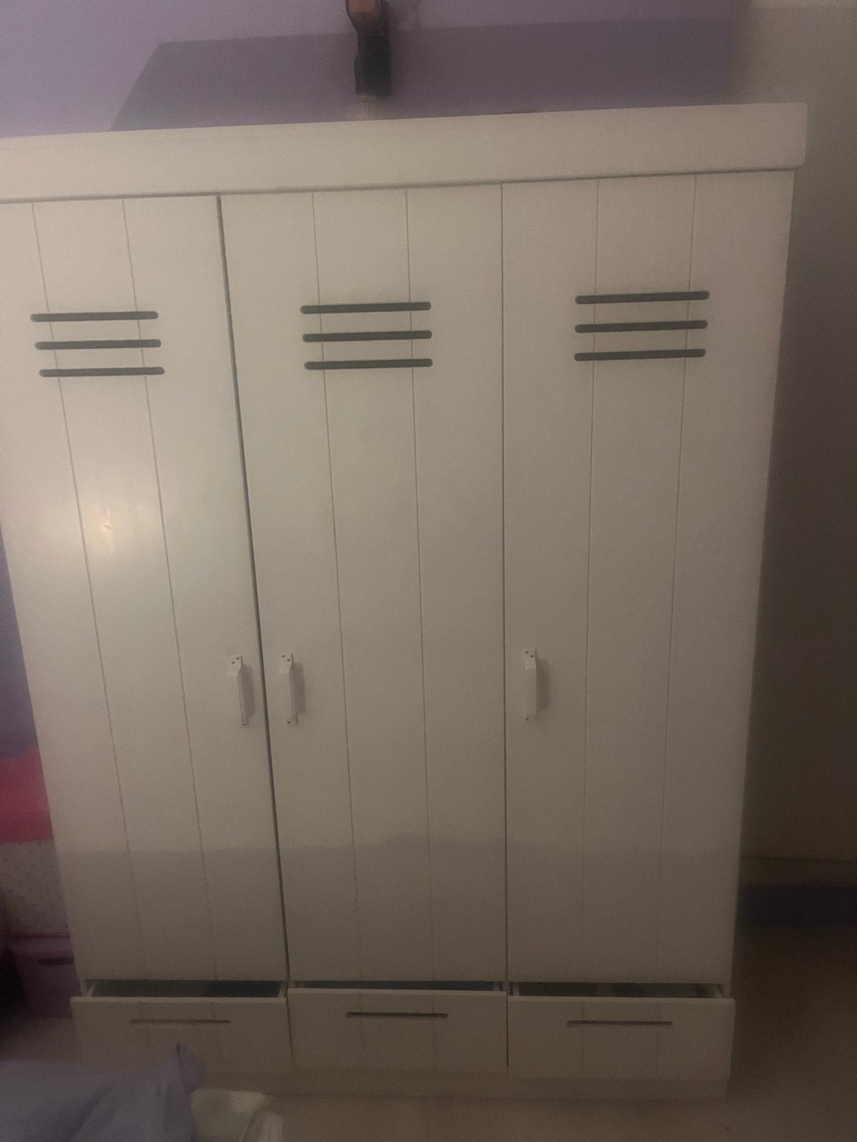 (WOOOD Connect?) Meidenkast - Wit - Lig- en Hanggedeelte, Ophalen, Gebruikt, 100 tot 150 cm, Met lade(s)