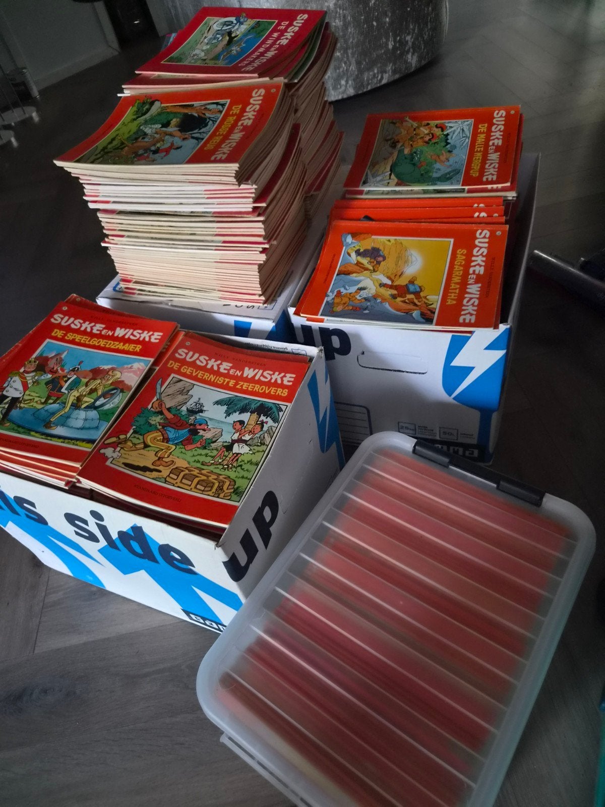 Grote collectie Suske en Wiske stripboeken, Meerdere stripboeken, Ophalen of Verzenden, Gelezen, Willen vandersteen