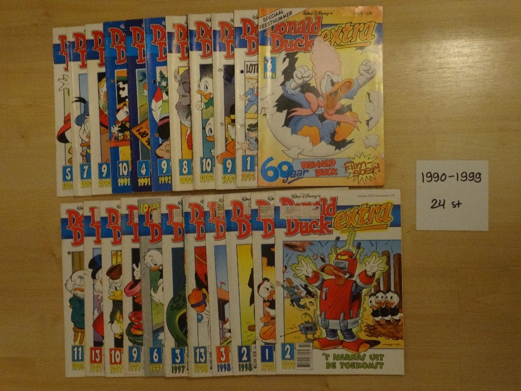 Donald Duck EXTRA jaargang 1990-1999 – 24 st, Meerdere stripboeken, Ophalen of Verzenden, Zo goed als nieuw