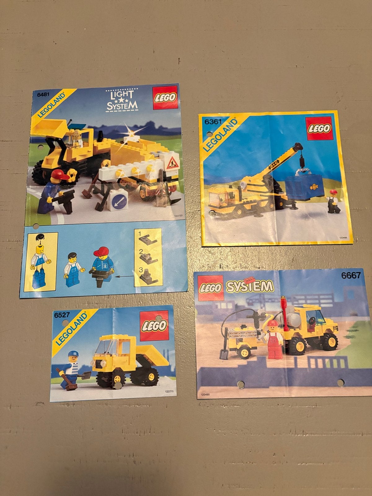 Vintage LEGO Legoland Bouwvoertuigen Collectie (4 sets), Kinderen en Baby's, Speelgoed | Duplo en Lego, Ophalen of Verzenden, Gebruikt
