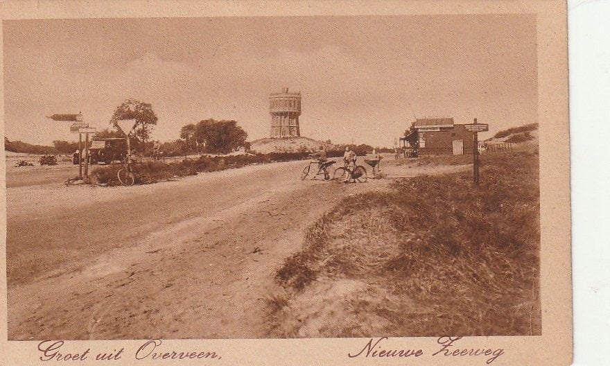 Overveen  Nieuwe zeeweg watertoren 1949 nauta a 1881, Ophalen of Verzenden, 1940 tot 1960, Gelopen, Noord-Holland