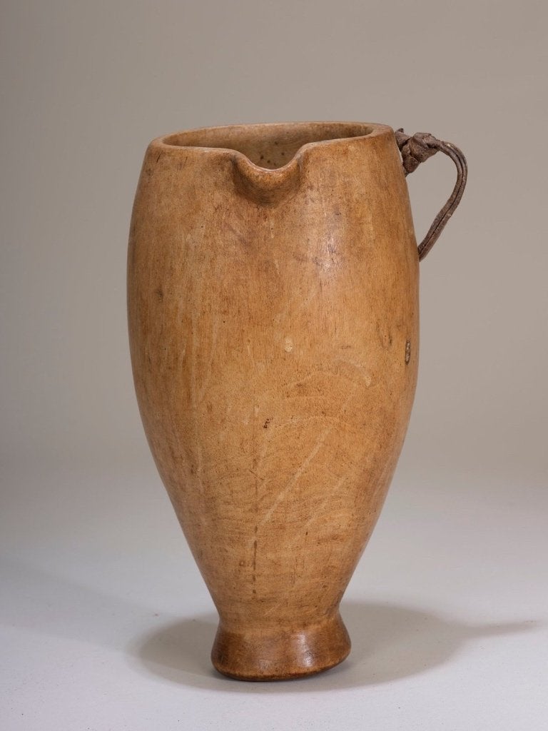 260951 - Afrikaans Wooden Karamojong / Karimojong milk jug, Ophalen of Verzenden