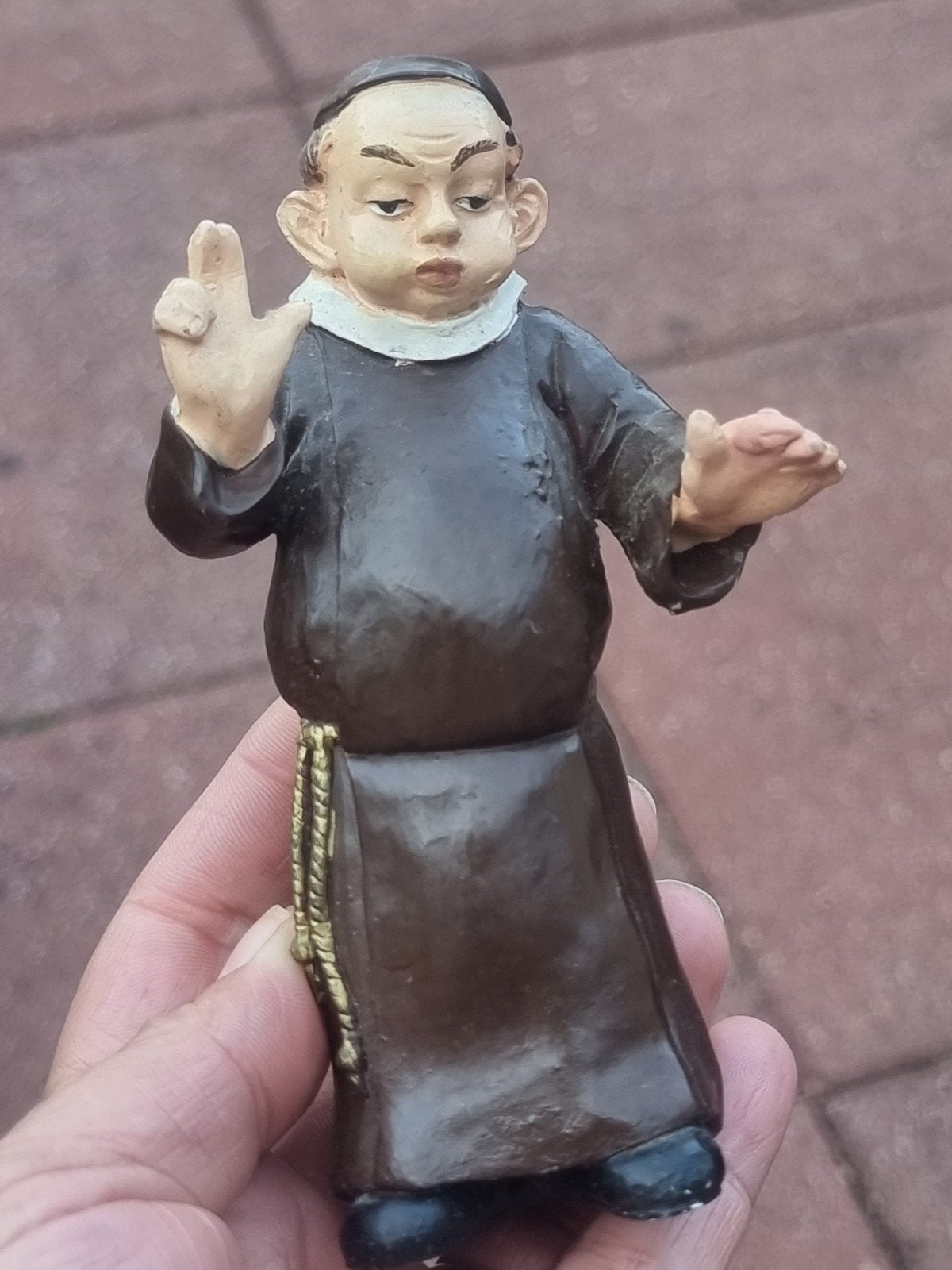 Vintage 1960 keramiek beeld monnik, Antiek en Kunst, Ophalen of Verzenden