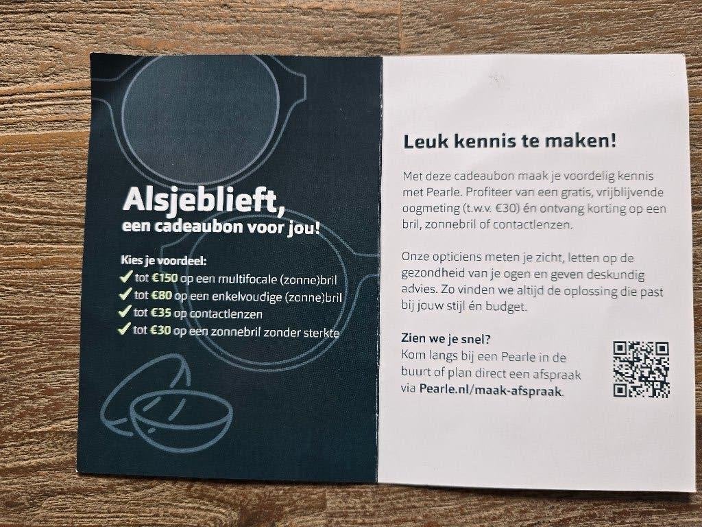 Kortingsbonnen van Pearl, Tickets en Kaartjes, Twee personen, Kortingsbon, Warenhuis- of Winkelbon