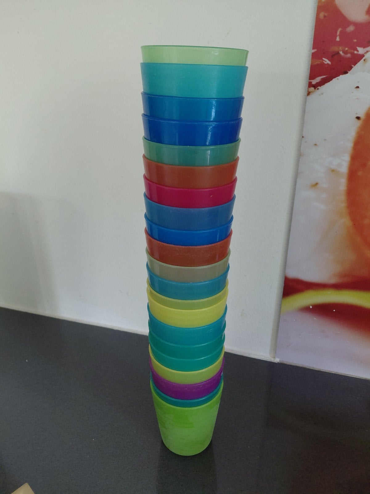 Kinderservies ikea borden - bekers -bestek, Ophalen of Verzenden, Gebruikt