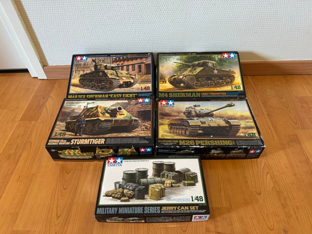Tamiya 5dozen Set 1:48, Tank, 1:32 tot 1:50, Ophalen of Verzenden, Zo goed als nieuw