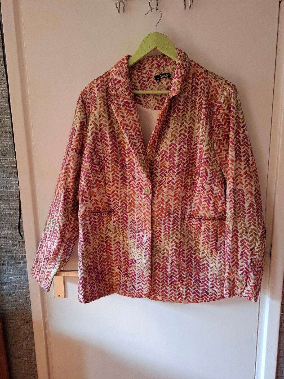 Norah blazer visgraad roze/rood 46, Maat 46/48 (XL) of groter, Ophalen of Verzenden, Zo goed als nieuw, Norah