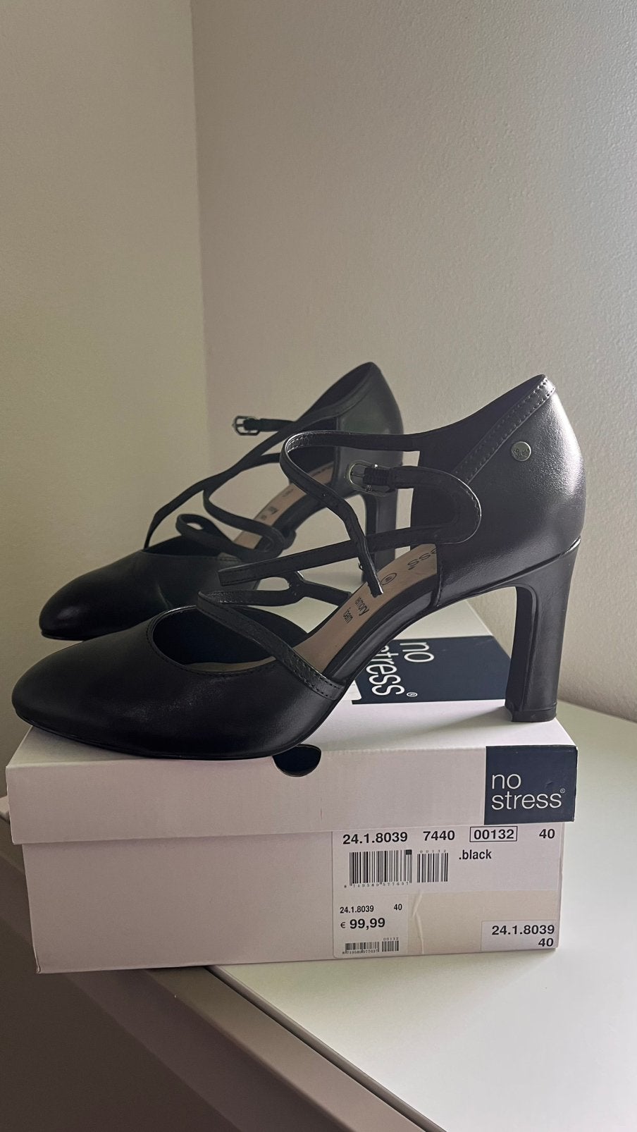 Pumps mt 40 1x gedragen (echt leer), Pumps, Zwart, Ophalen of Verzenden, Zo goed als nieuw