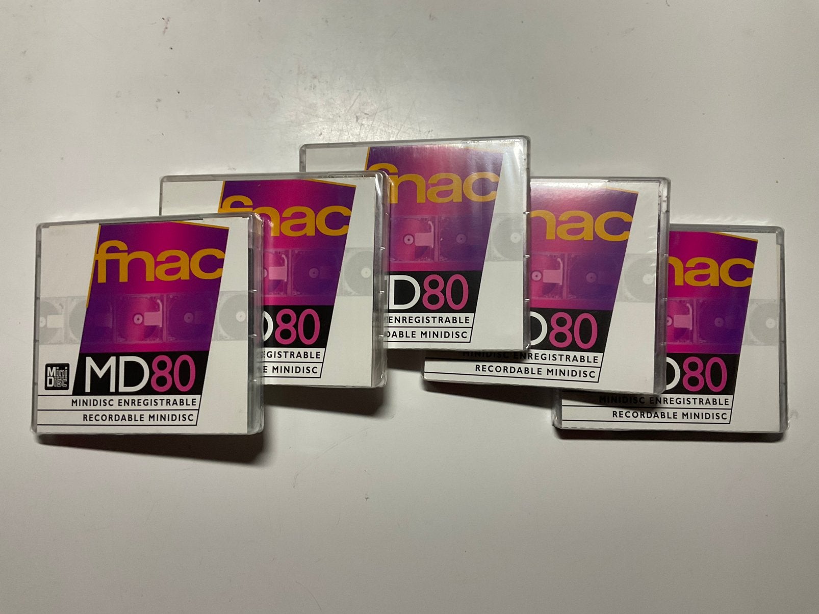 Minidisc’s. FNAC  5X NIEUW IN VERPAKKING  80 Minuten, Ophalen of Verzenden