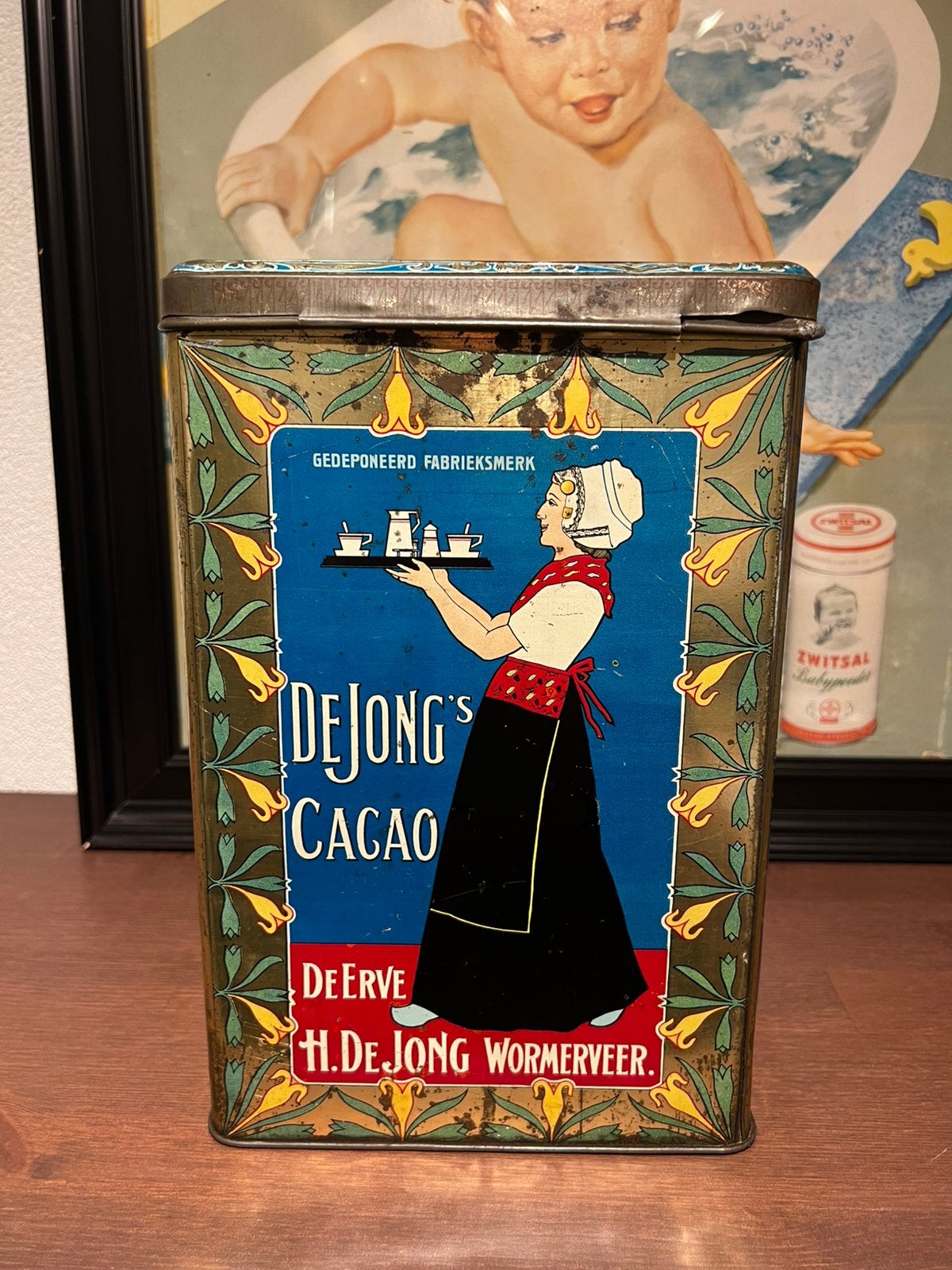 De Jong Wormerveer cacaoblik 5 kilo, Verzamelen, Ophalen of Verzenden, Zo goed als nieuw, Overige