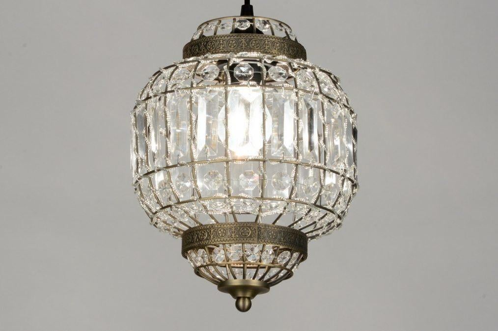 kristal messing hanglamp bank woonkeuken tafel bed vide lamp, Ophalen of Verzenden, Nieuw