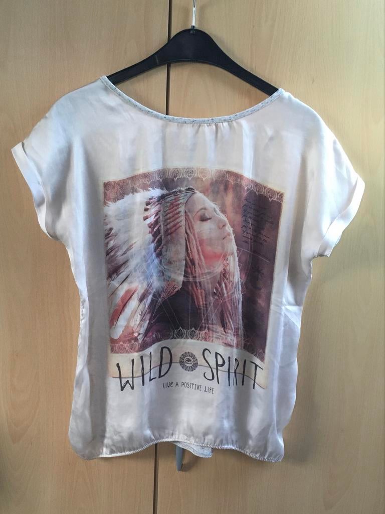 Bella Ragazza Shirt XL met Indianentooi Print, Kleding | Dames, T-shirts, Gedragen, Maat 46/48 (XL) of groter, Wit, Korte mouw