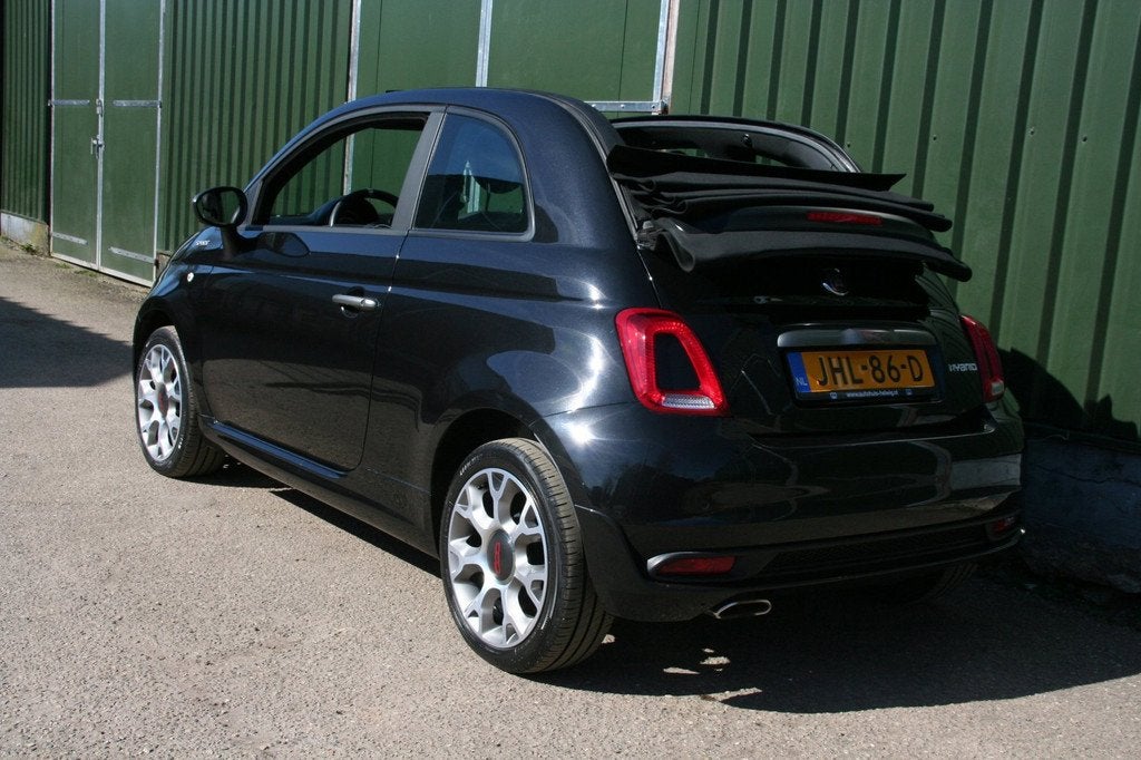 Fiat 500C 1.0 Hybrid Sport, AIRCO, NAVIGATIE, HALF LEER., Gebruikt, Cabriolet, 4 stoelen, Leder en Stof