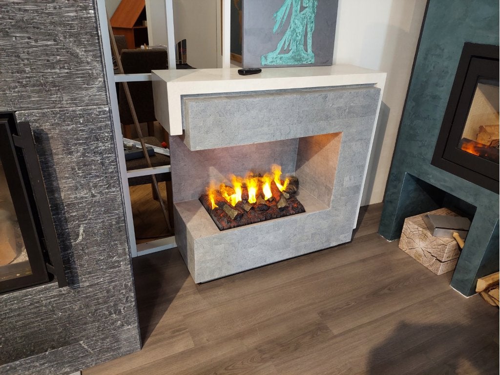 Opti-Myst elektra haard met natuursteen/mdf ombouw, Niet ingevuld, Elektrisch, Niet ingevuld, Ophalen of Verzenden