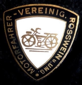 Motorfahrer vereinig. Rosswein speld in emaille, Ophalen of Verzenden, Nieuw, Transport, Speldje of Pin