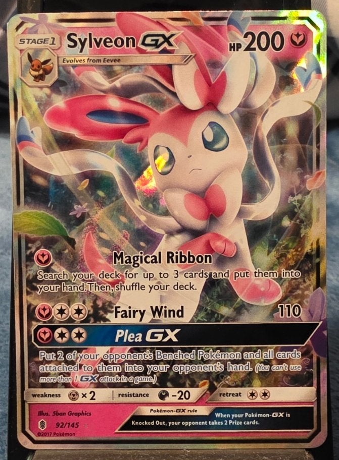 Sylveon GX 92/145 - Guardians Rising - Near Mint, Ophalen of Verzenden, Zo goed als nieuw, Losse kaart