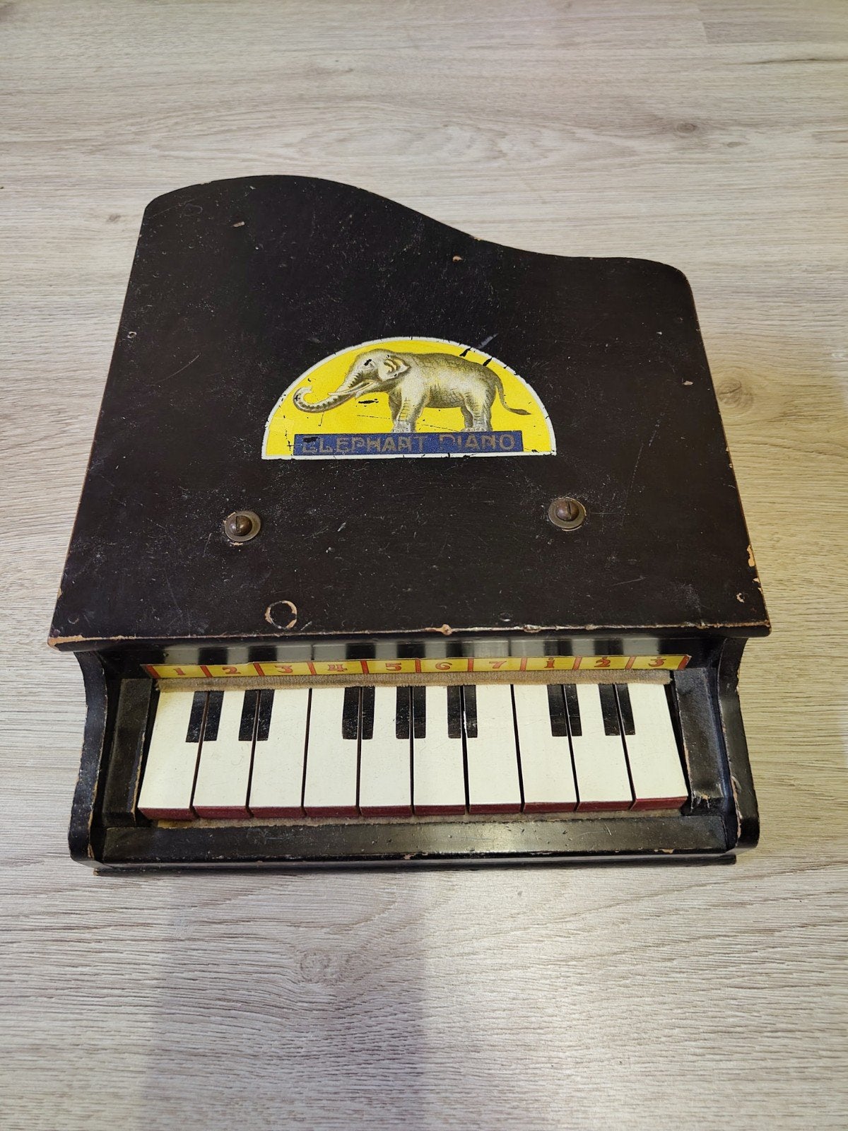 Vintage Houten Speelgoedvleugel "Elephant Piano" ('50/'60), Ophalen of Verzenden, Gebruikt, Jongen of Meisje