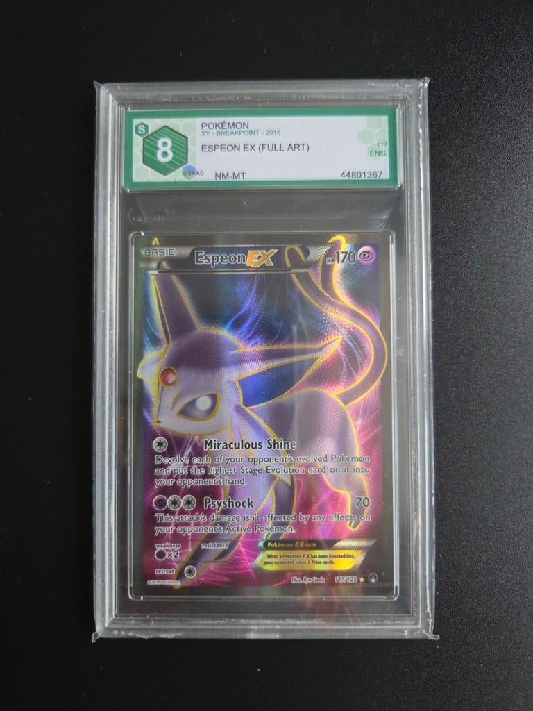 Espeon EX 117/122 Pokemon Breakpoint Full Art, Ophalen of Verzenden, Zo goed als nieuw, Booster, Foil