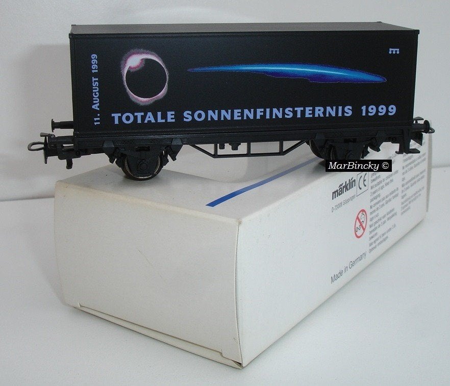 Märklin 4481 Totale Zonsverduistering 1999 Containerwagen !, Hobby en Vrije tijd, Modeltreinen | H0, Wisselstroom, Ophalen of Verzenden