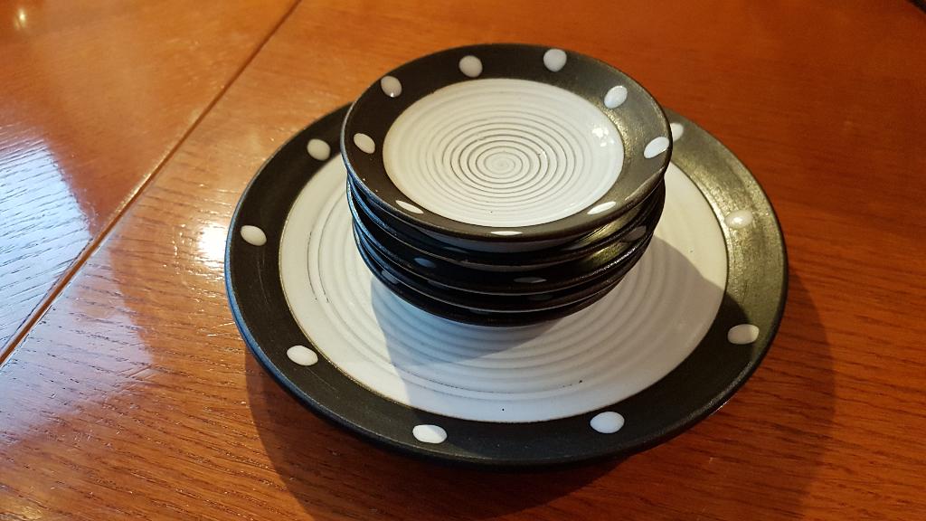 Retro 6-delige petit four set doorsnede 18 en 9,5 cm, Ophalen of Verzenden