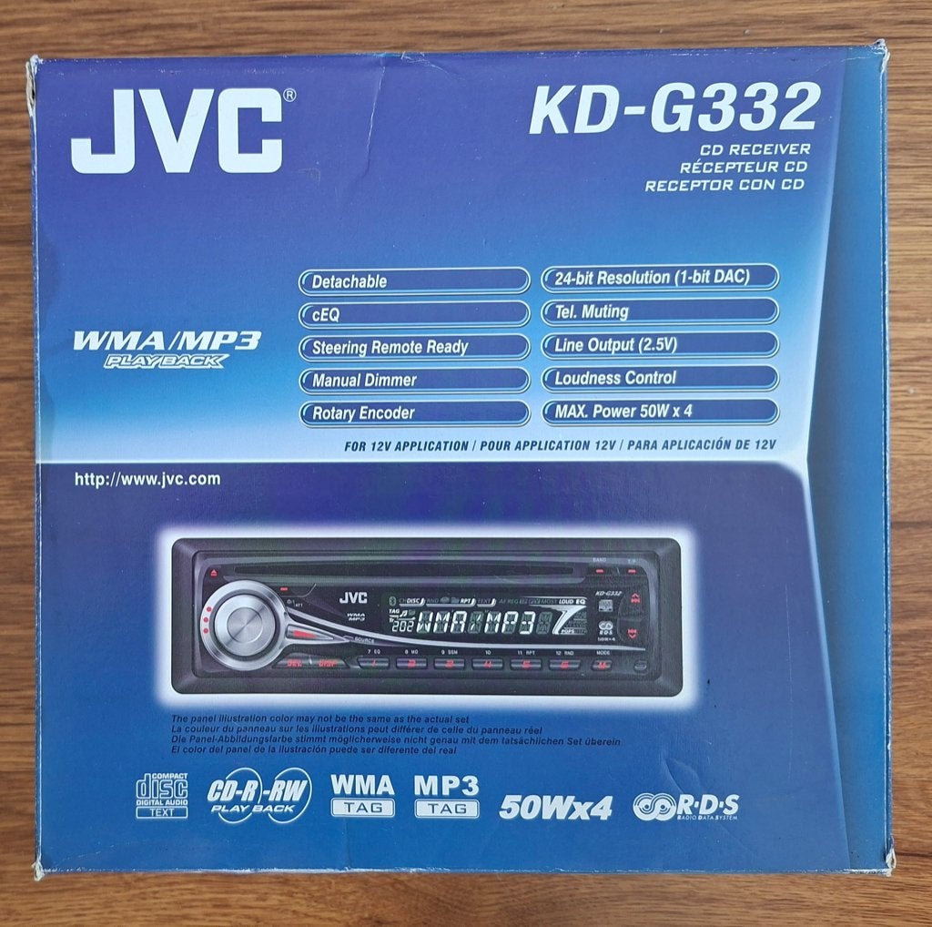 JVC Autoradio/cd-speler met afneembaar frontje, Ophalen of Verzenden, Zo goed als nieuw