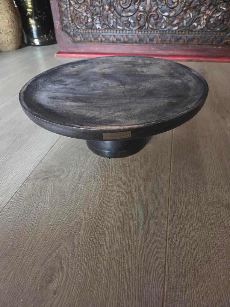 Riviera Maison Plateau Hout Zwart 32x13 cm, Gebruikt, Schaal, Rond, Ophalen of Verzenden