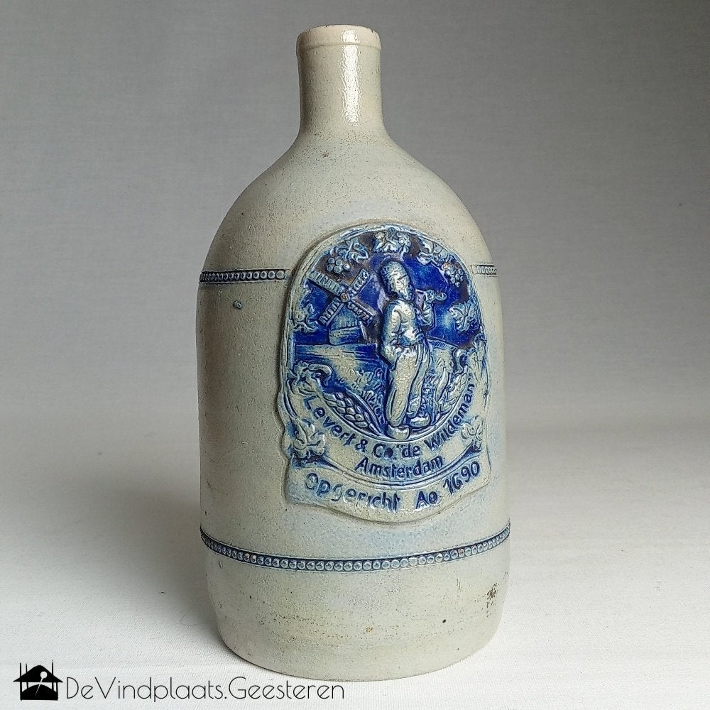 Antieke Amsterdamse jeneverkruik Levert & Co ‘de Wildeman’, Antiek en Kunst, Antiek | Keramiek en Aardewerk, Ophalen of Verzenden