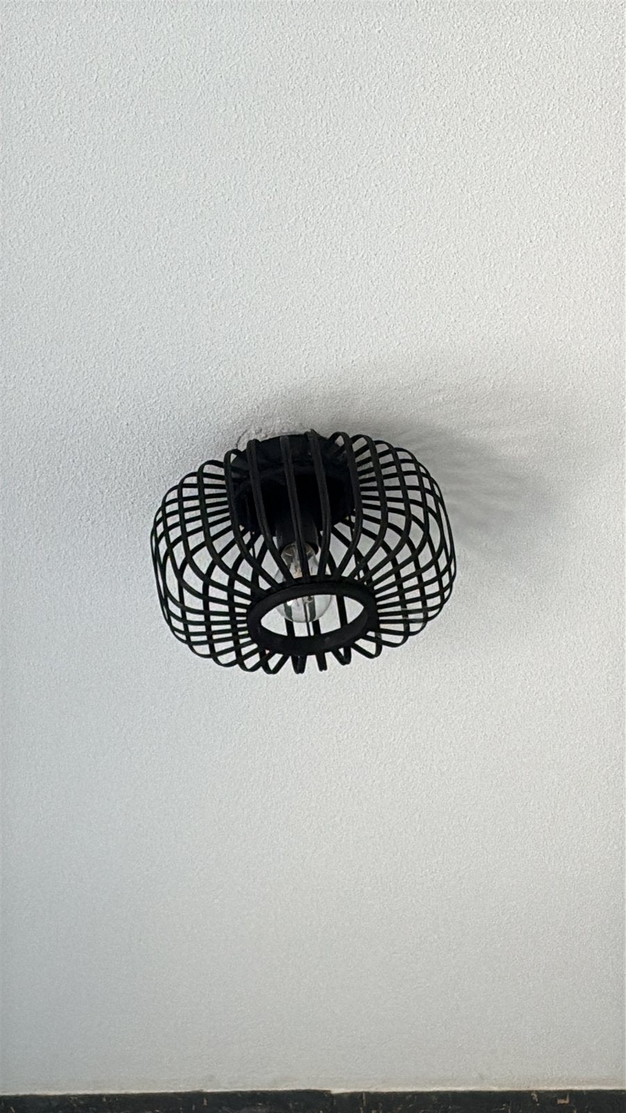 plafondlamp Joy bamboe zwart 4x, Ophalen, Zo goed als nieuw