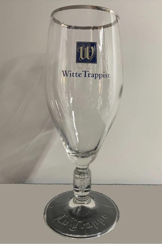 4 La Trappe Witte Trappist voetglazen 30 cl, Ophalen of Verzenden, Zo goed als nieuw, Glas of Glazen, La Trappe