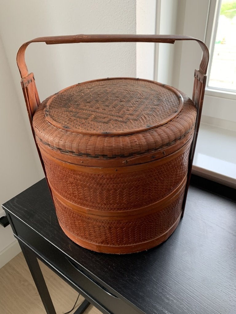 Vintage autentieke Chinese bruidsmand geluksmand, Ophalen