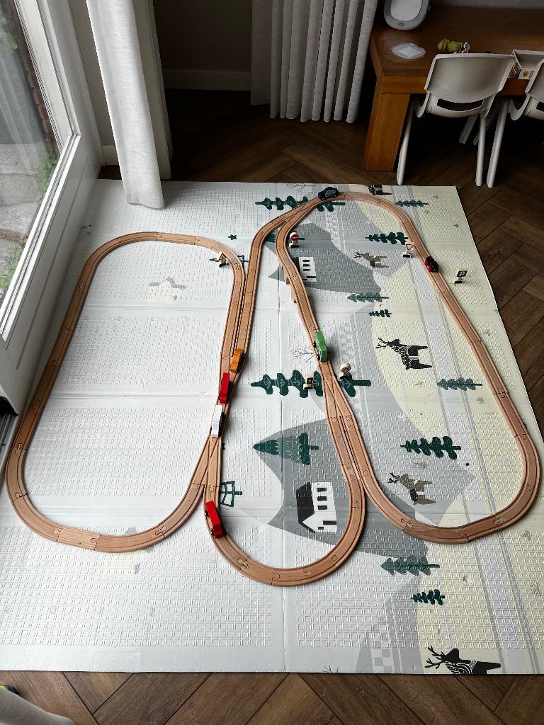 Treinspoor hout, Ophalen, Zo goed als nieuw, Duw- of Trekspeelgoed