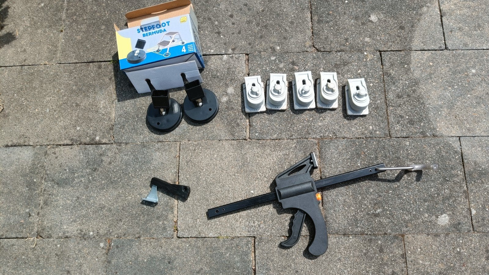 Diverse camping spullen: HABA Stepfoot, tentspanner, ..., Ophalen of Verzenden, Gebruikt