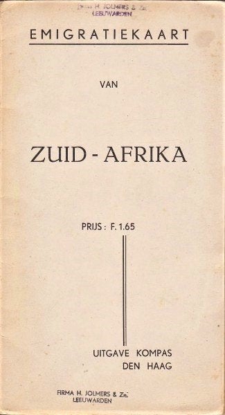 Zeldzame Emigratiekaart Zuid-Afrika (ca. 1950) Kompas, Boeken, Gelezen, Overige gebieden, Ophalen of Verzenden, Landkaart