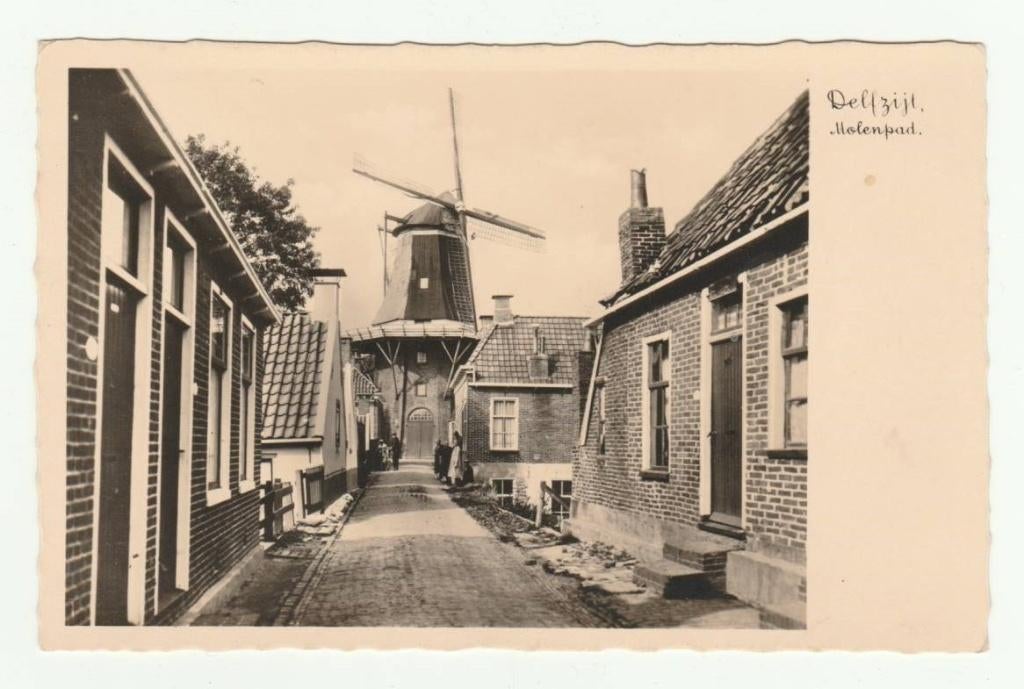 Delfzijl - Molenpad (met molen), Verzenden, 1940 tot 1960, Gelopen, Groningen