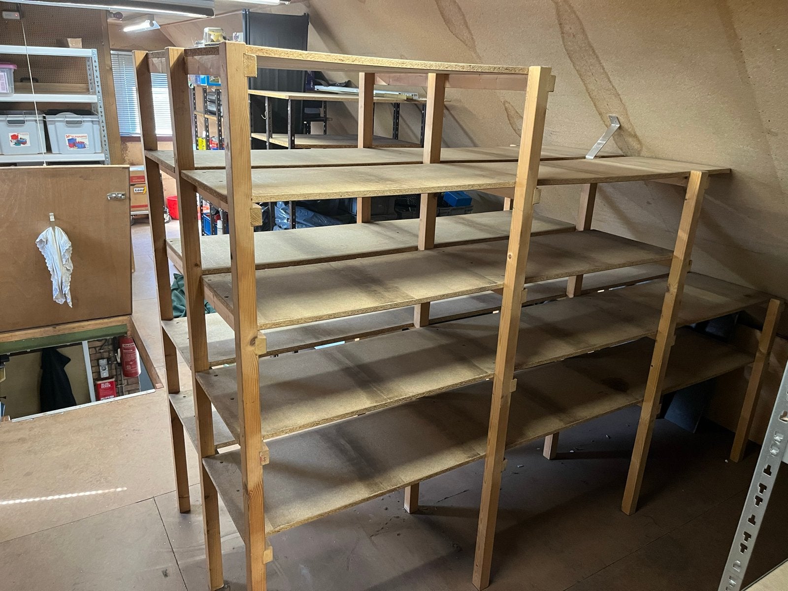 Houten opbergrek voor zolder of garage, Ophalen, Gebruikt