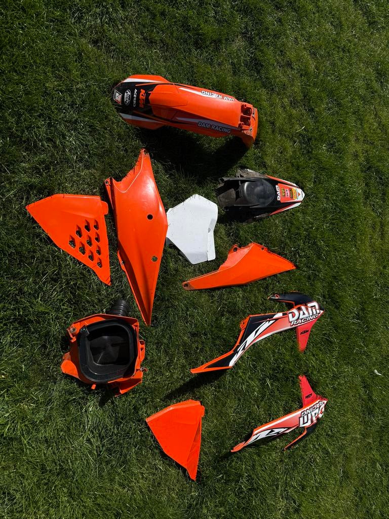 KTM crossmotor kappen set - Oranje/Wit 19/22 bj, Ophalen, Gebruikt