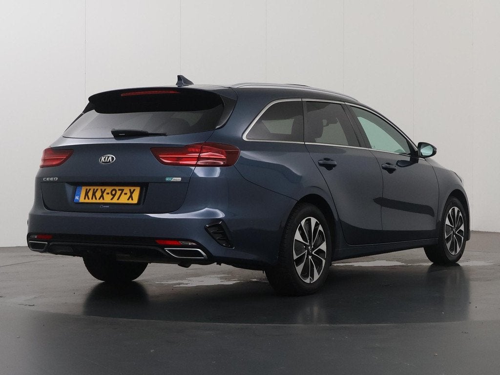 Kia Ceed Sportswagon 1.6 GDI PHEV DynamicPlusLine | Stoel/St, Auto's, Gebruikt, Blauw, Leder en Stof, Plug-in hybride