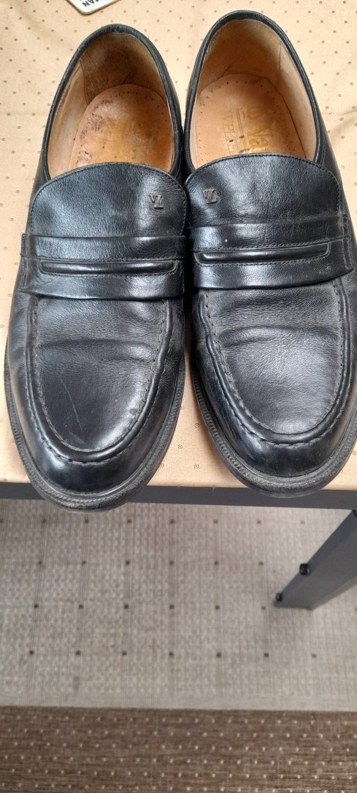 Van Lier Loafers - Zwart leer, maat 44.5, Zwart, Van Lier, Gedragen, Loafers