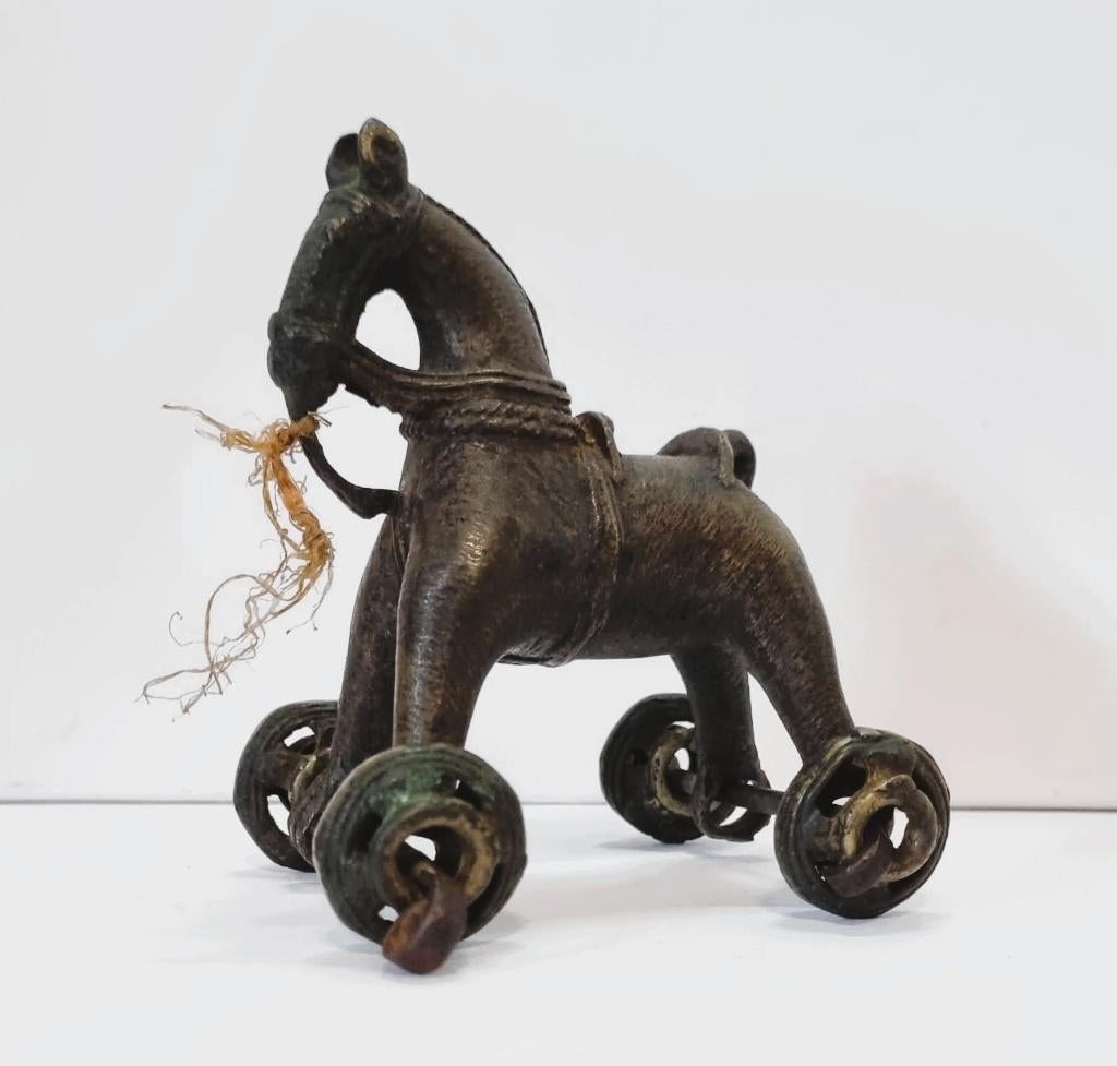 Tribale kunst, Indisch bronzen paard., Ophalen of Verzenden