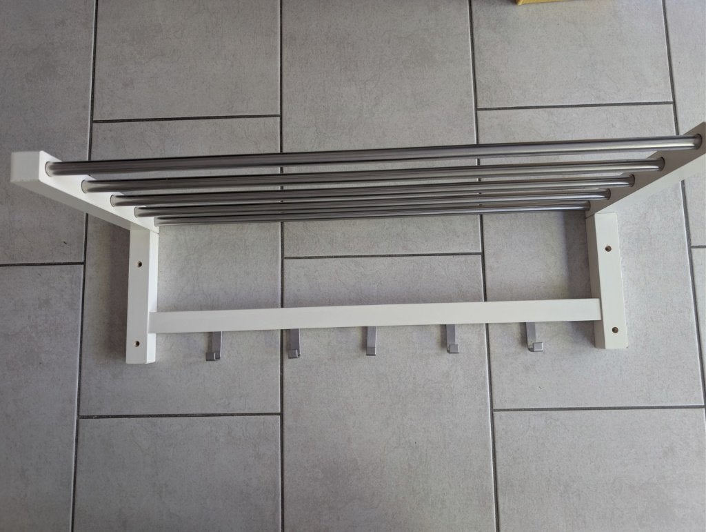 IKEA Tjusig kapstok met hoedenplank - wit, Gebruikt, Minder dan 100 cm, Hout, Ophalen
