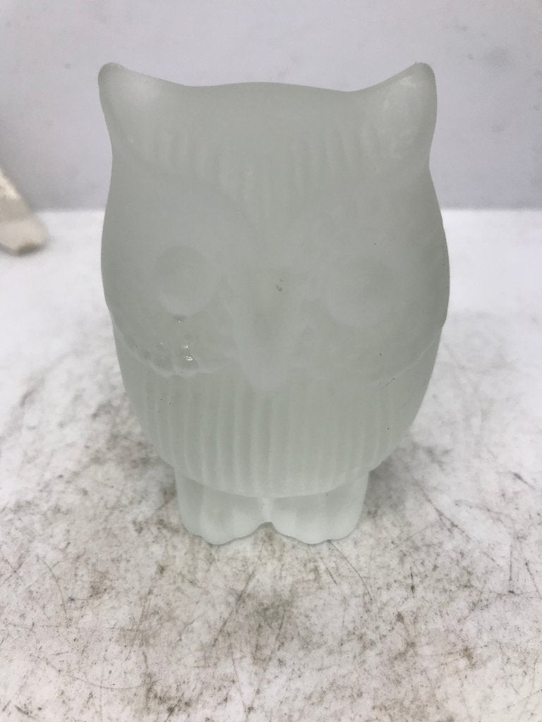 glas uil gesatineerd art deco, Ophalen of Verzenden