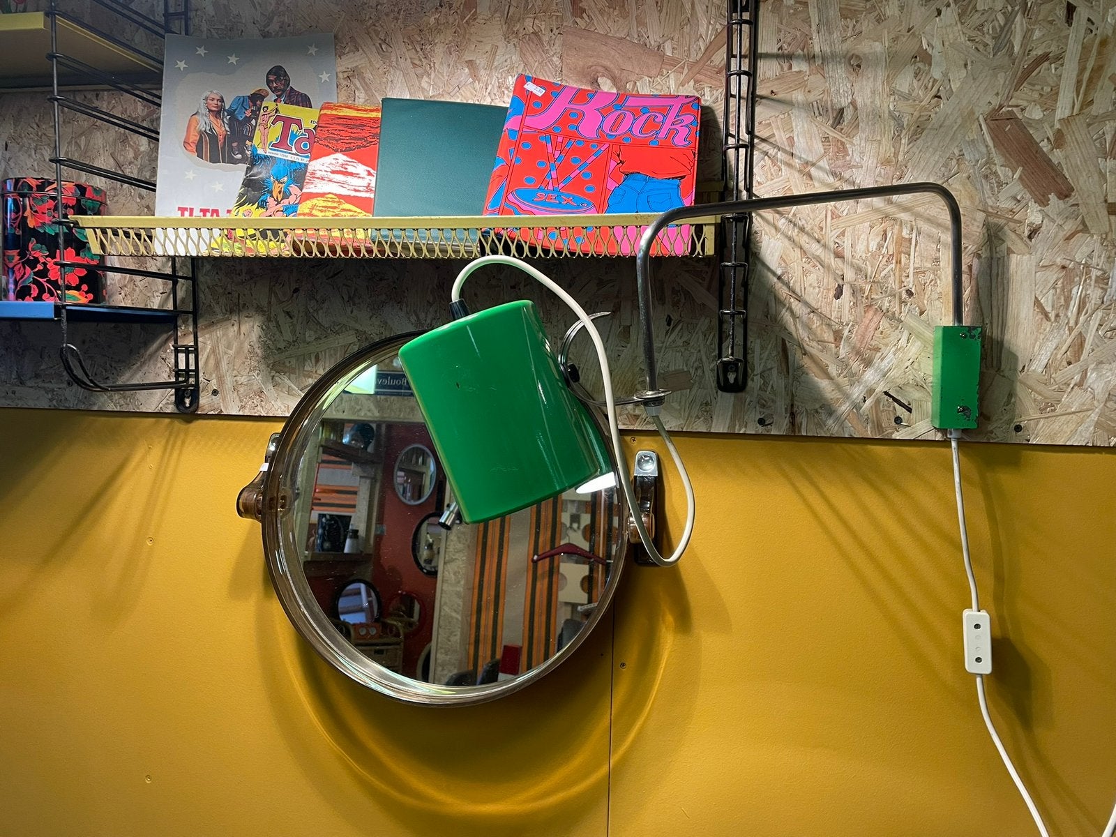 Vintage jaren 70 groene space age Massive wandlamp, ?, Zo goed als nieuw, Overige merken, Metaal