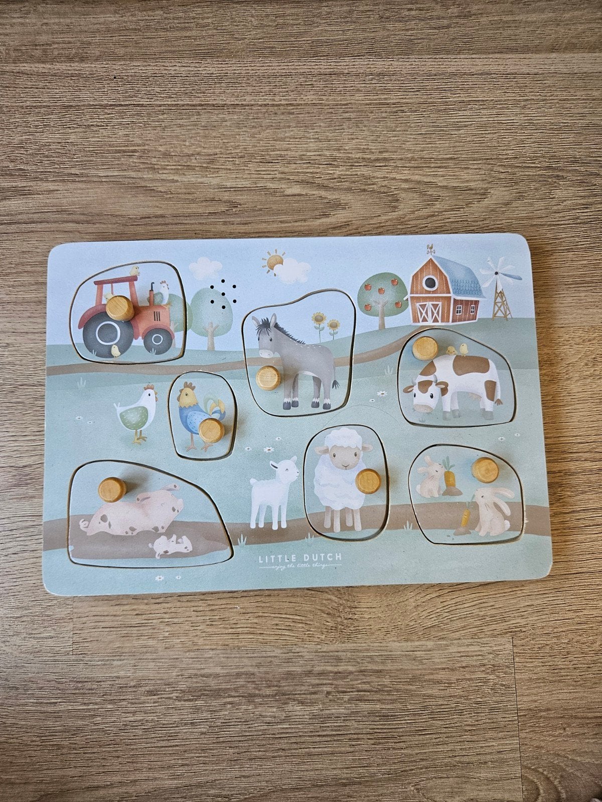 Little Dutch Houten Boerderij Puzzel, Ophalen, Zo goed als nieuw, Overige typen, Met geluid