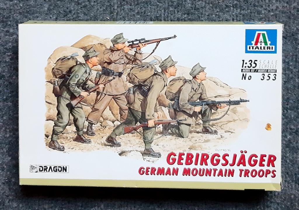 Italeri Gebirgsjäger German Mountain Troops 1:35, Ophalen of Verzenden, Zo goed als nieuw, 1:35 tot 1:50, Figuur of Figuren