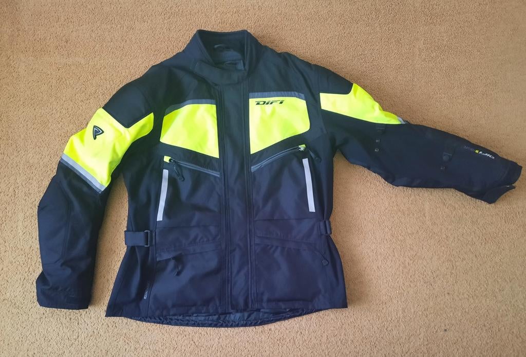 Difi motorjas XXXL - Zwart/Neon Geel, Ophalen, Jas | textiel, Heren, Difi