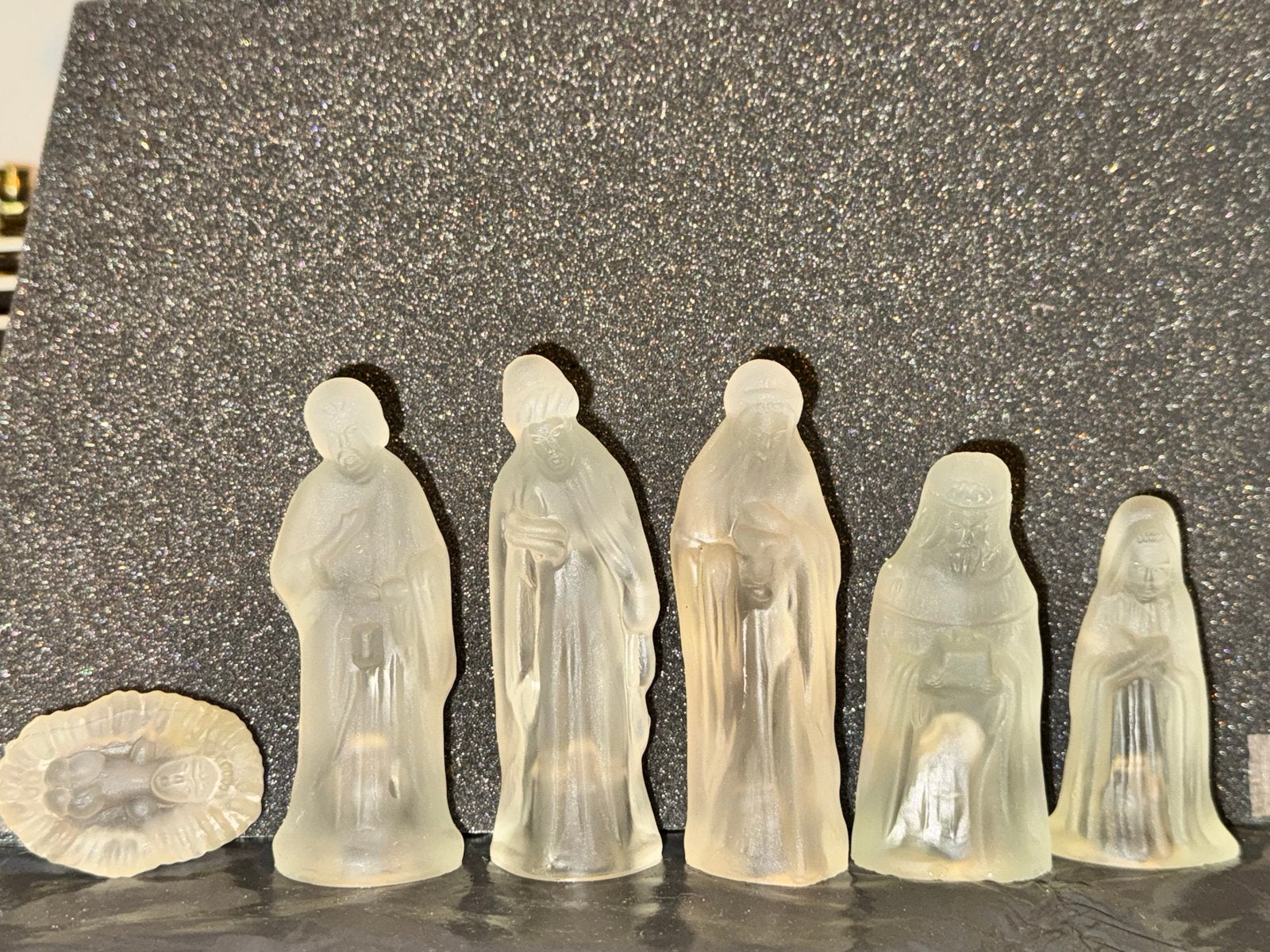 Vintage Kerststal Beeldjes Set - Melkglas/Opaalglas, Antiek en Kunst, Ophalen of Verzenden