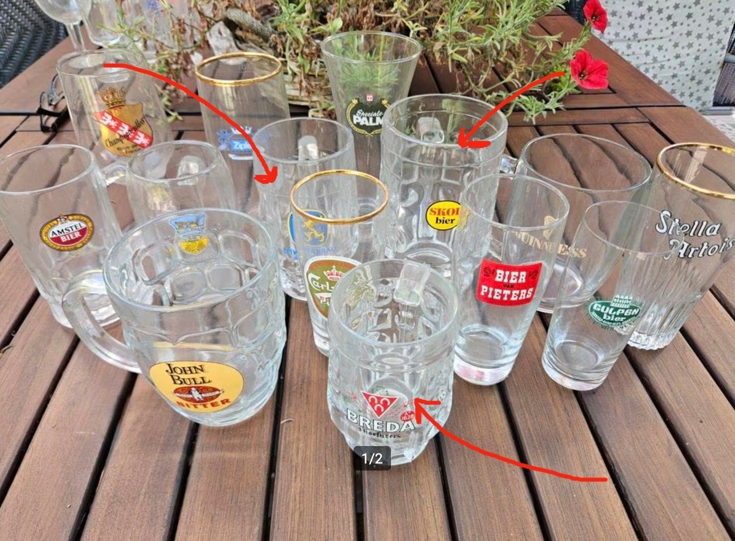 rond de 150 verschillende merken bierglazen., Ophalen of Verzenden, Zo goed als nieuw, Bierglas