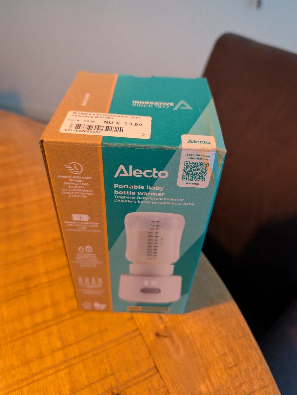 Alecto Draagbare Babyflessenwarmer BW1000, Flessen- of potjesverwarmer, Alecto, Nieuw, Ophalen of Verzenden
