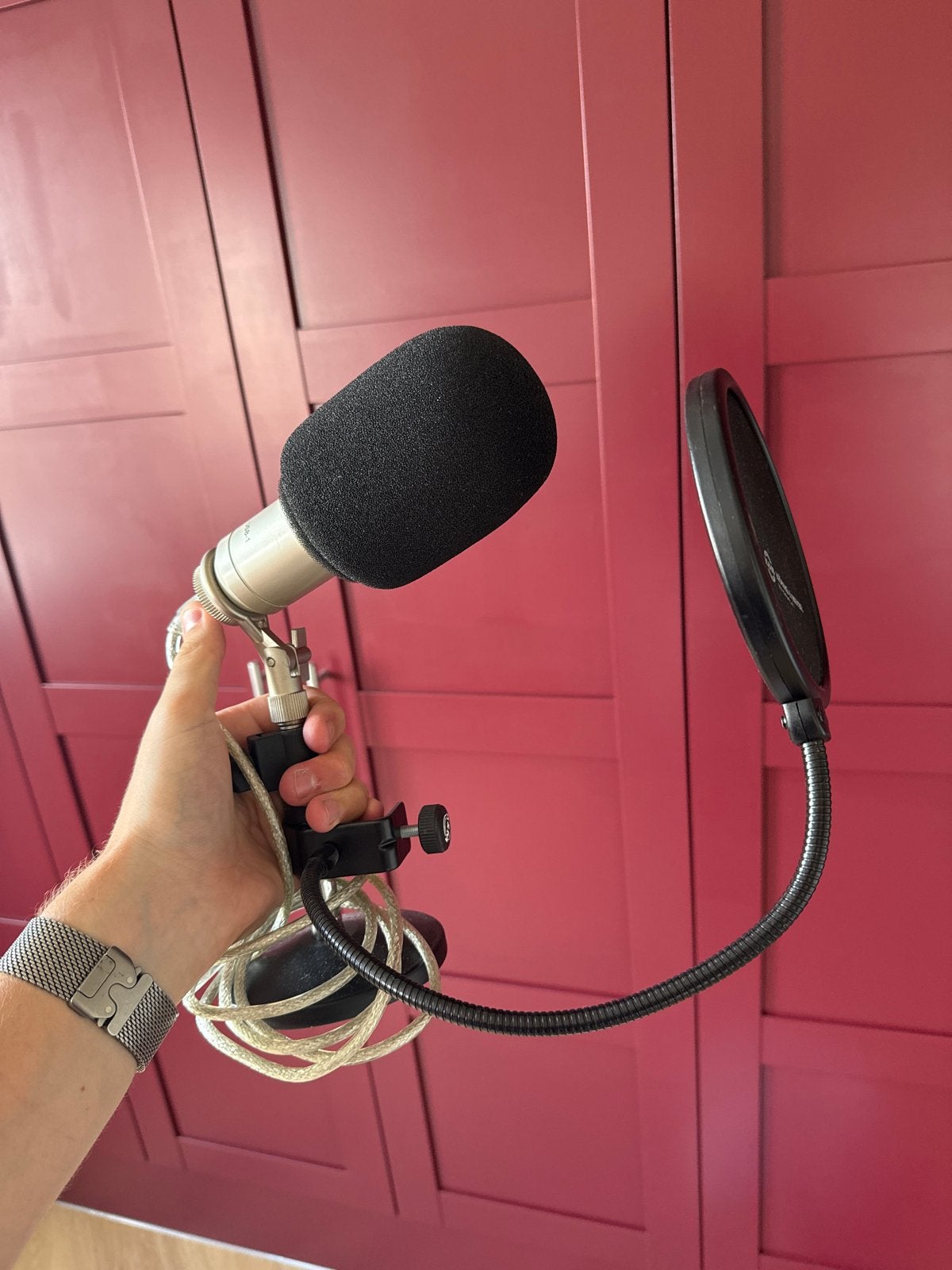 Devine USB-1 Studiomicrofoon met Popfilter en Statief, Ophalen, Zo goed als nieuw, Studiomicrofoon