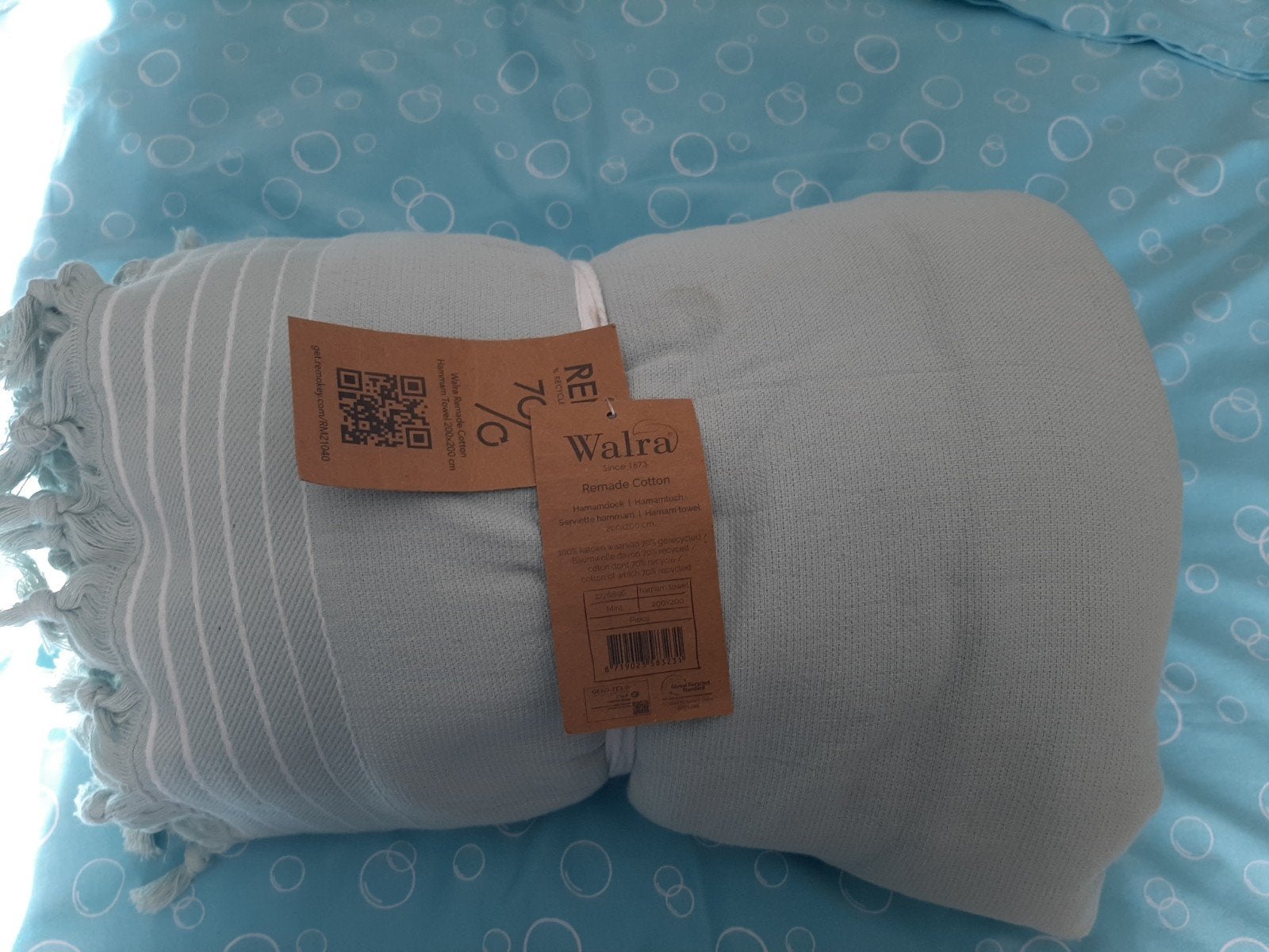NIEUW Walra hamamdoek Mint 200x200, Ophalen of Verzenden, Nieuw